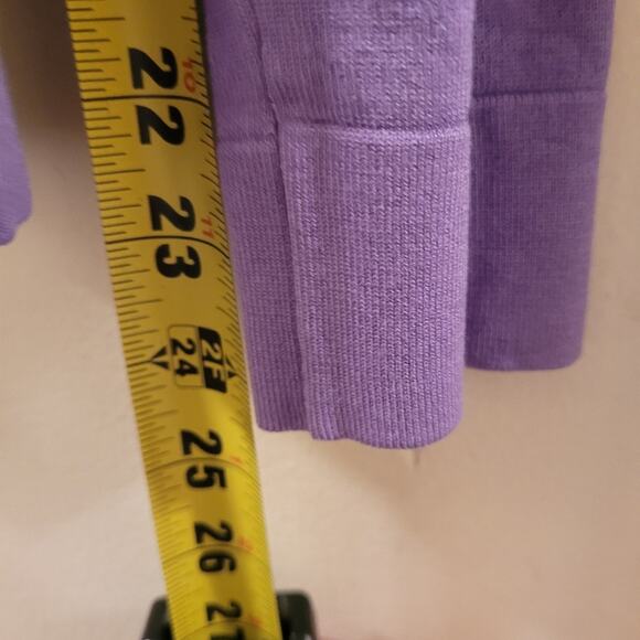 August Silk Lilac Purple Cardigan Sweater Sz L Lightweight Preppy Cottagecore - Picture 3 of 8